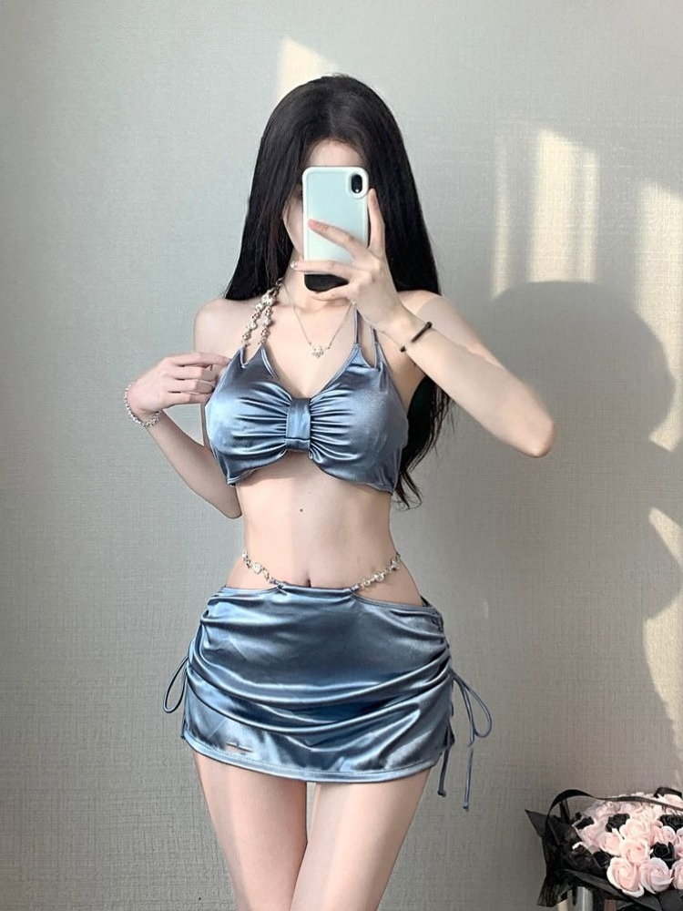 Bikini Set Push Up - 여성의 우아한 얇은 스트랩 비키니 세트