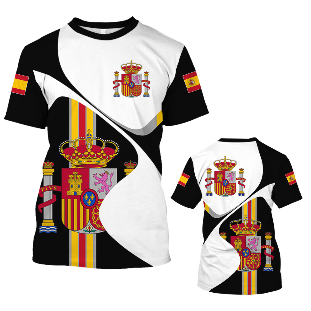 Summer Clothing In Spanish - 2026 빈티지 스페인 티셔츠, 3D 국기