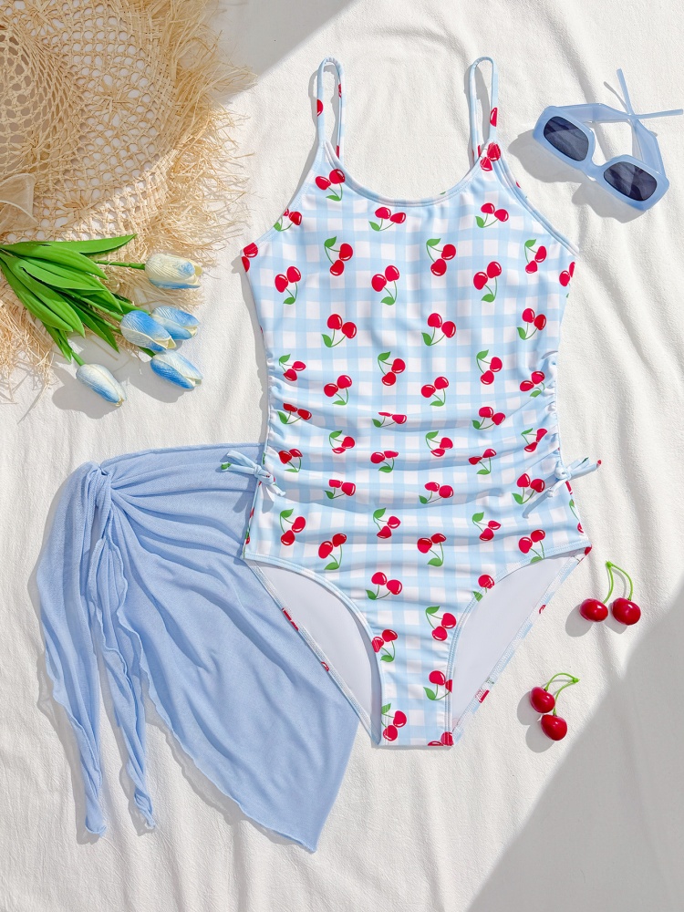 Swim Cover Up Mesh - 원피스 여아 수영복 2026 신상 블루