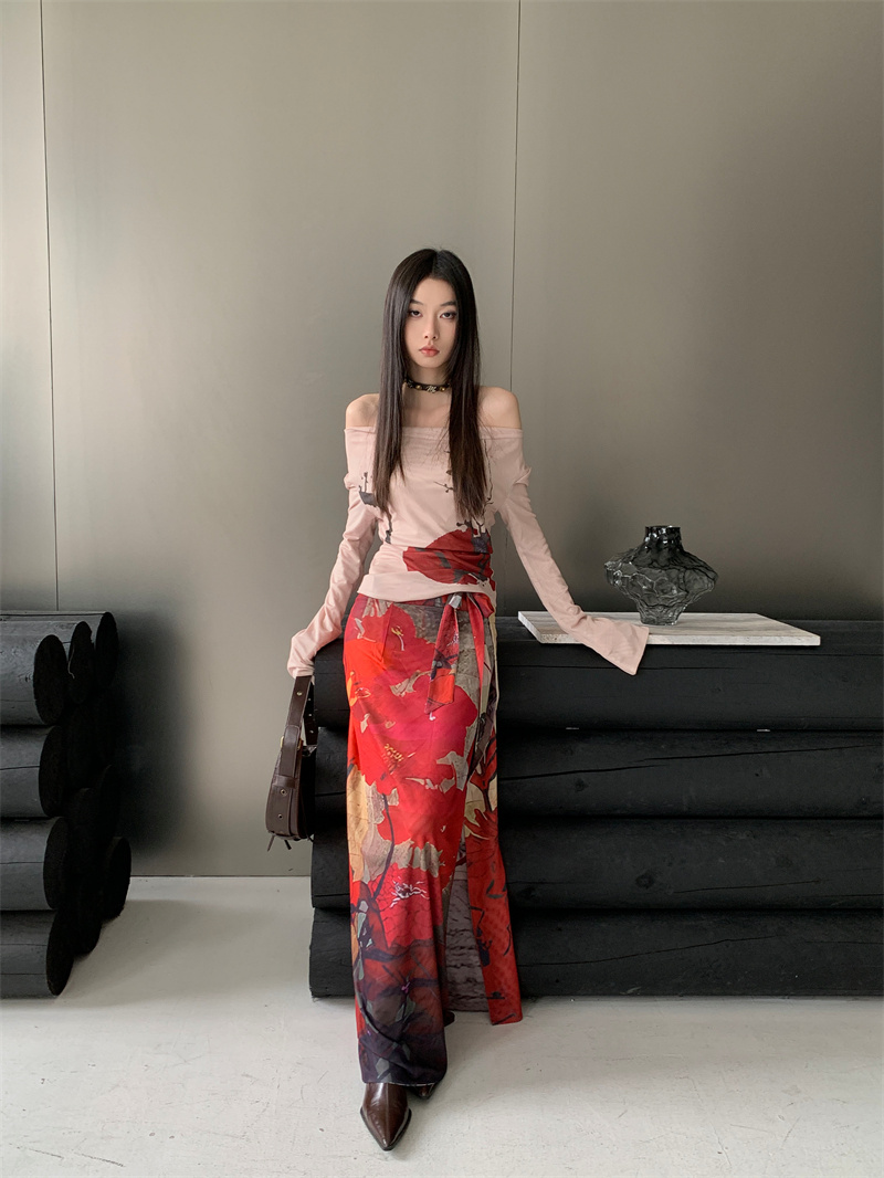 CHEERART 빈티지 레드 메쉬 롱 스커트 여성용 레 - Summer Clothing Wraps 리뷰 및 가격