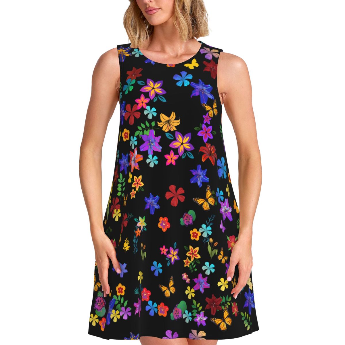 화려한 꽃무늬 캐주얼 드레스 화려한 꽃 우아한 드레스  - Summer Clothing Ideas For Women 리뷰 및 가격