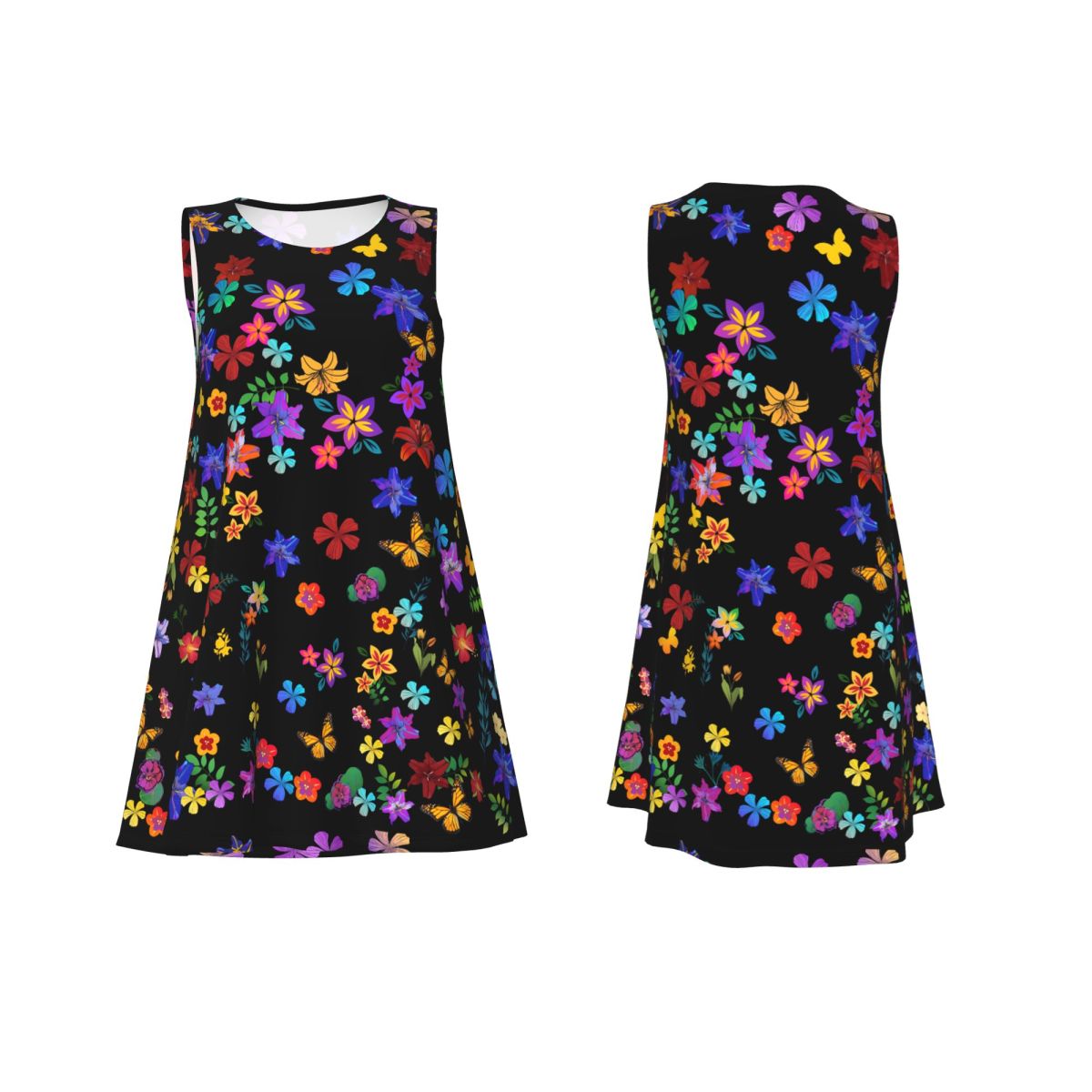 화려한 꽃무늬 캐주얼 드레스 화려한 꽃 우아한 드레스  - Summer Clothing Ideas For Women 리뷰 및 가격