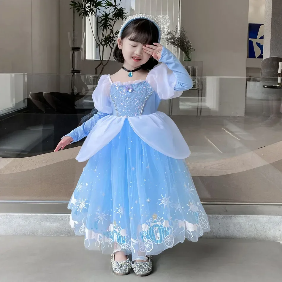 신데렐라 공주 코스프레 드레스 소녀 키즈 볼 가운 스팽 - Summer Kids Clothing 리뷰 및 가격