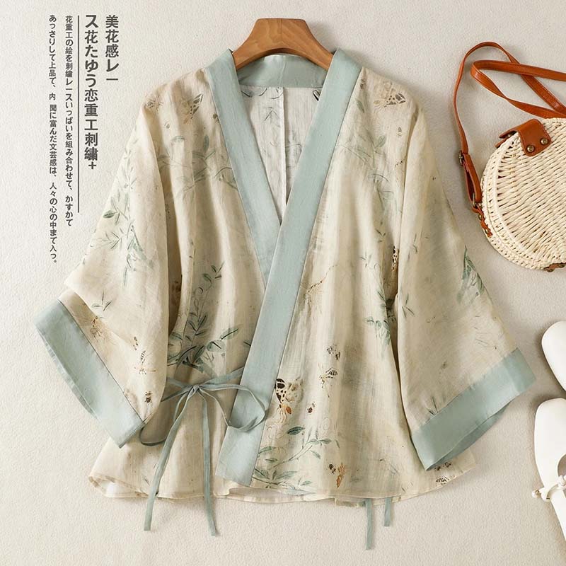 빈티지 꽃무늬 프린트 짧은 기모노 카디건 여성 봄 여름 - Summer Clothing Wraps 리뷰 및 가격