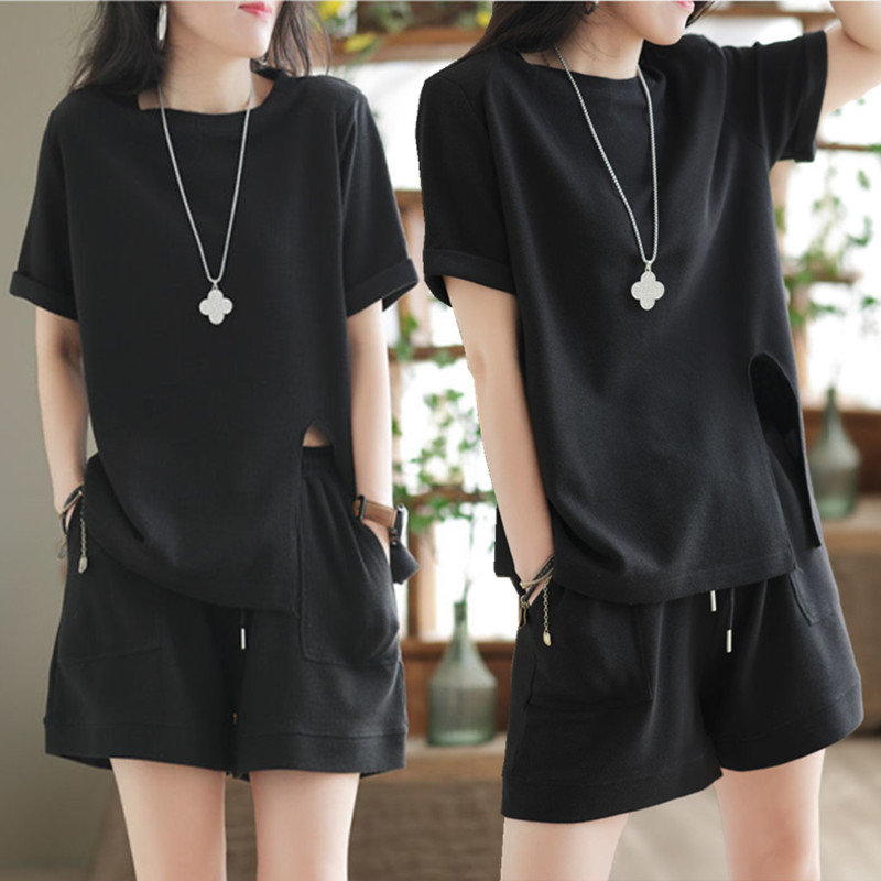 여름 캐주얼 스포티 루즈 슬리밍 패셔너블 순면 투피스  - Summer Clothing Affordable 리뷰 및 가격