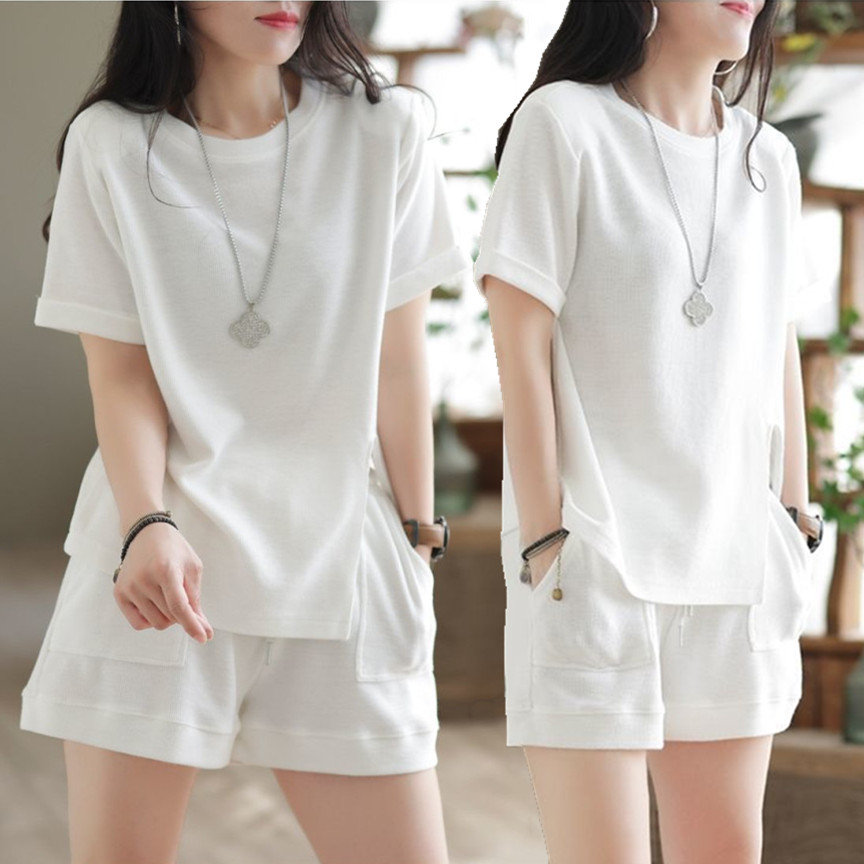 여름 캐주얼 스포티 루즈 슬리밍 패셔너블 순면 투피스  - Summer Clothing Affordable 리뷰 및 가격