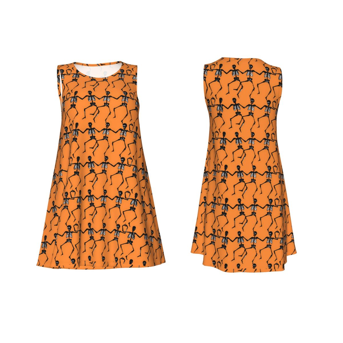 춤추는 해골 캐주얼 드레스 할로윈 민소매 우아한 드레스 - Summer Clothing Ideas For Women 리뷰 및 가격