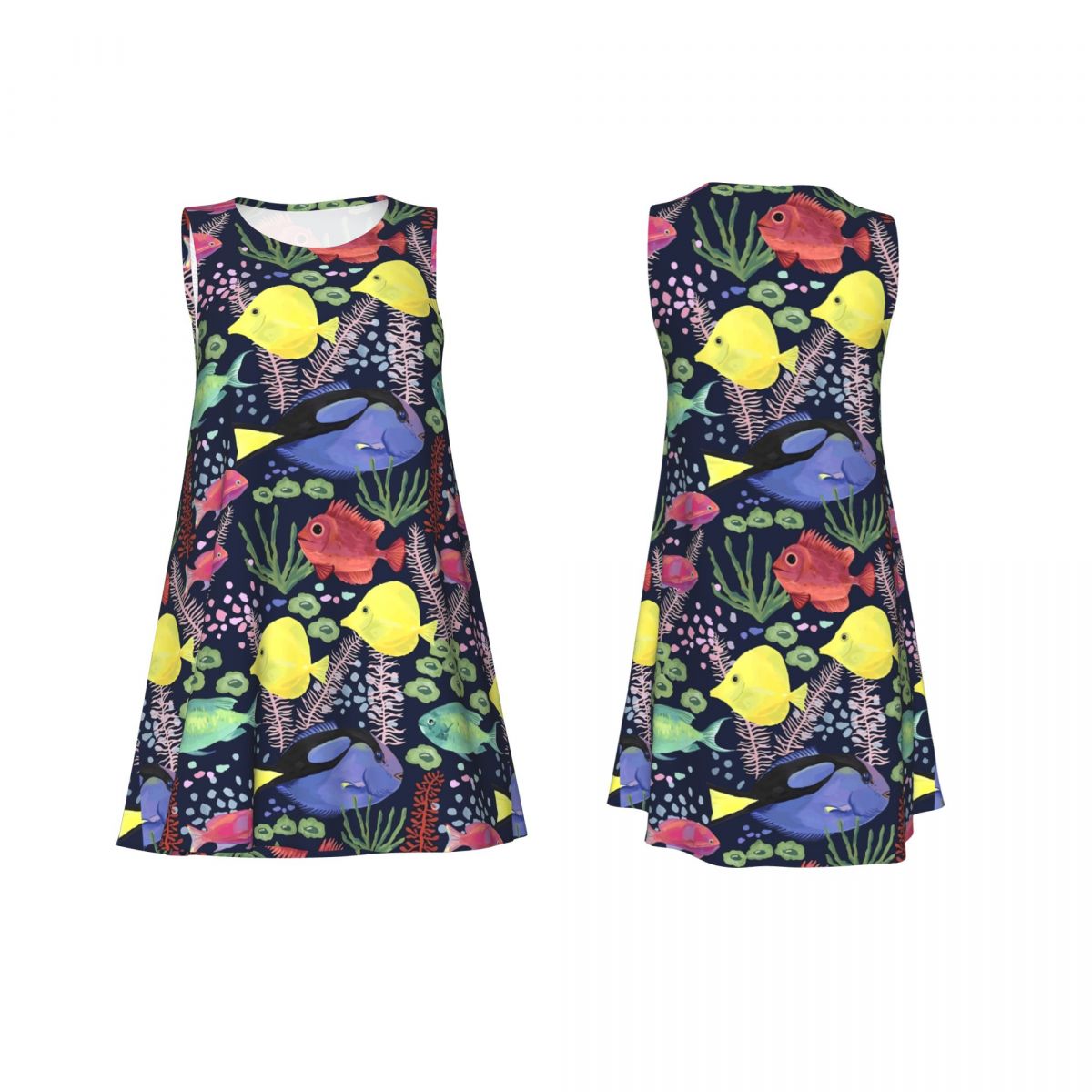 바다 물고기 탱크 드레스 화려한 바다 민소매 우아한 드 - Summer Clothing Ideas For Women 리뷰 및 가격