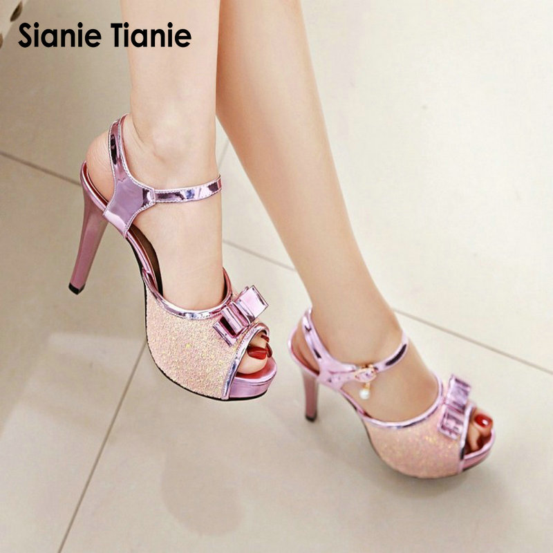 Sianie Tianie 얇은 하이힐 반짝이 샌들, 여 - Summer Cloth 리뷰 및 가격