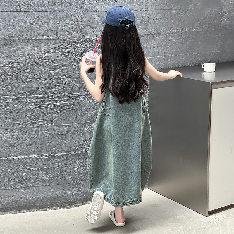 빈티지 블루 어린이 소녀 고품질 민소매 데님 드레스 s - Summer Kids Clothing 리뷰 및 가격