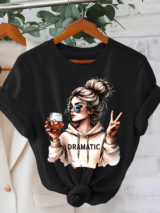 DRAMATIC 1pc 여성 패션 프린트 라운드 넥 반 - Summer Clothing Trends For Women 2026 리뷰 및 가격