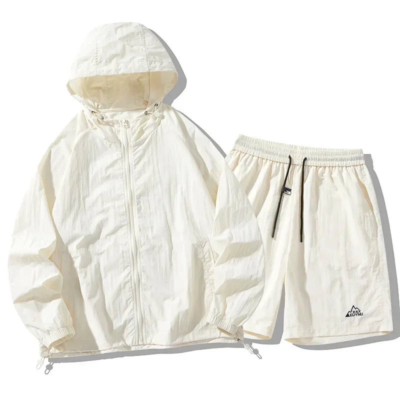 아이스 실크 야외 자외선 차단 의류 세트 모자 얇고 통 - Summer Clothing Sets Men 리뷰 및 가격