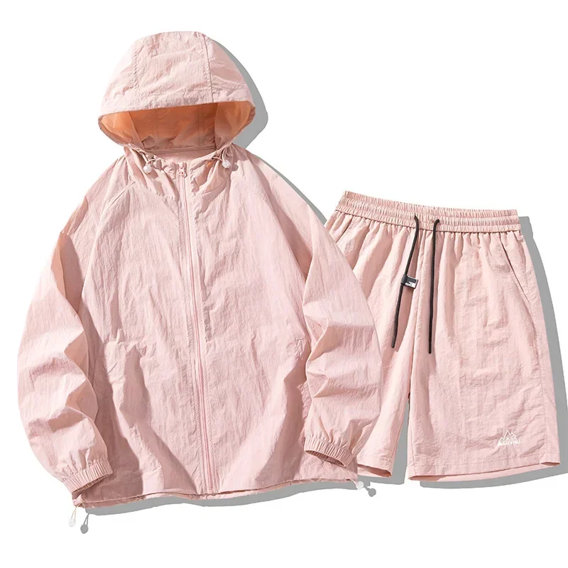 아이스 실크 야외 자외선 차단 의류 세트 모자 얇고 통 - Summer Clothing Sets Men 리뷰 및 가격