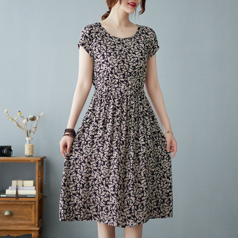 보헤미안 여성 캐주얼 플로럴 롱 드레스, 반팔 슬림 패 - Sundress Midi Floral 리뷰 및 가격